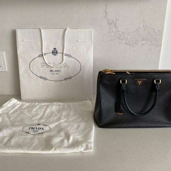 Prada Galleria Saffiano Leather Large Bag - Black - Picture 1 of 9